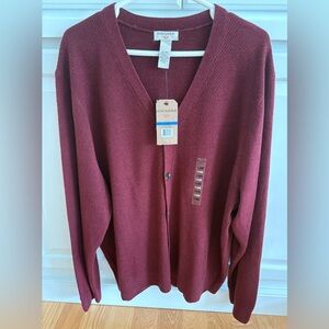 Dockers Men's Burgundy Cardigan Sweater